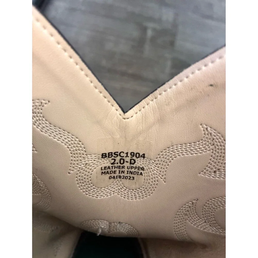 Cody James Boys Kids Ranger Western Cowboy Broad Square Toe Brown Size 2